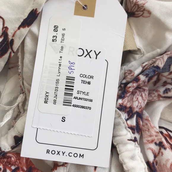 Roxy Lynette off shoulder crop top NEW size small - Picture 5 of 6